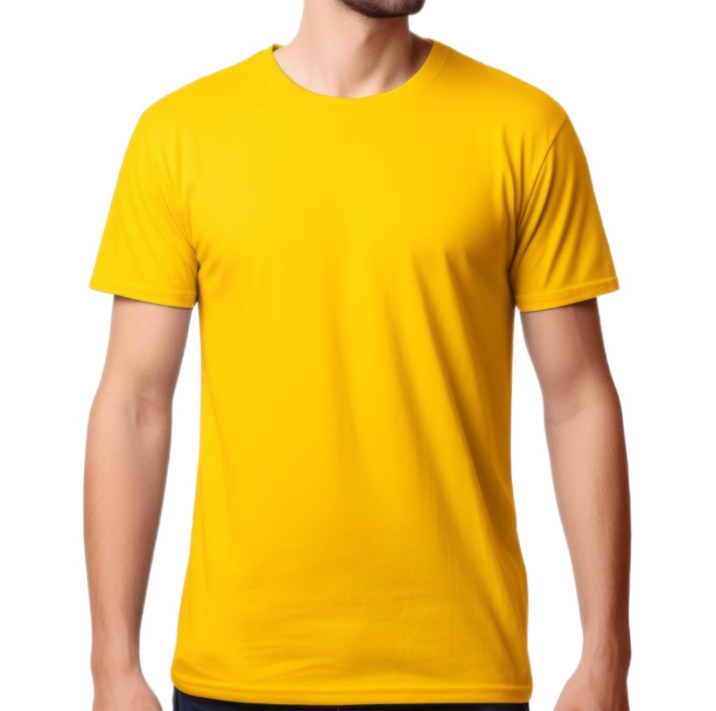 Auraska Yellow Solid T Shirt