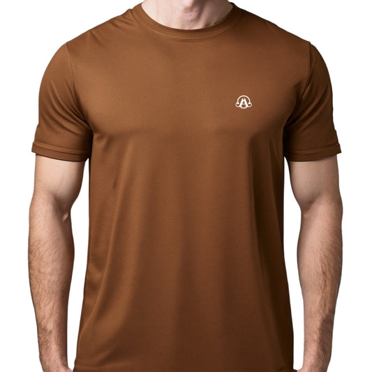 Auraska Men Premium Relaxed Fit Coffee Brown Cotton T-Shirt