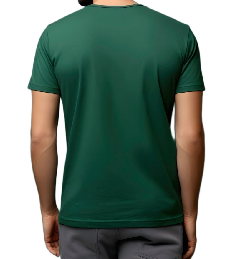 Auraska Men Premium Relaxed Fit Green Cotton T-Shirt