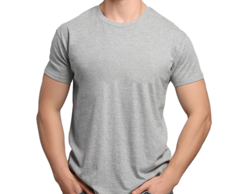 Auraska Pure Cotton Grey Casual T-Shirt