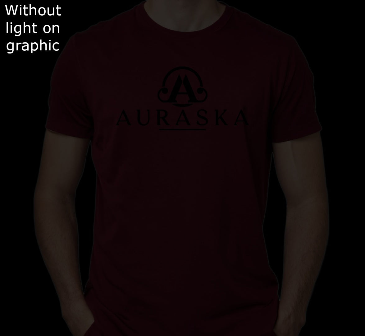 Auraska Maroon HD Reflective Brand Logo Printed T-Shirt