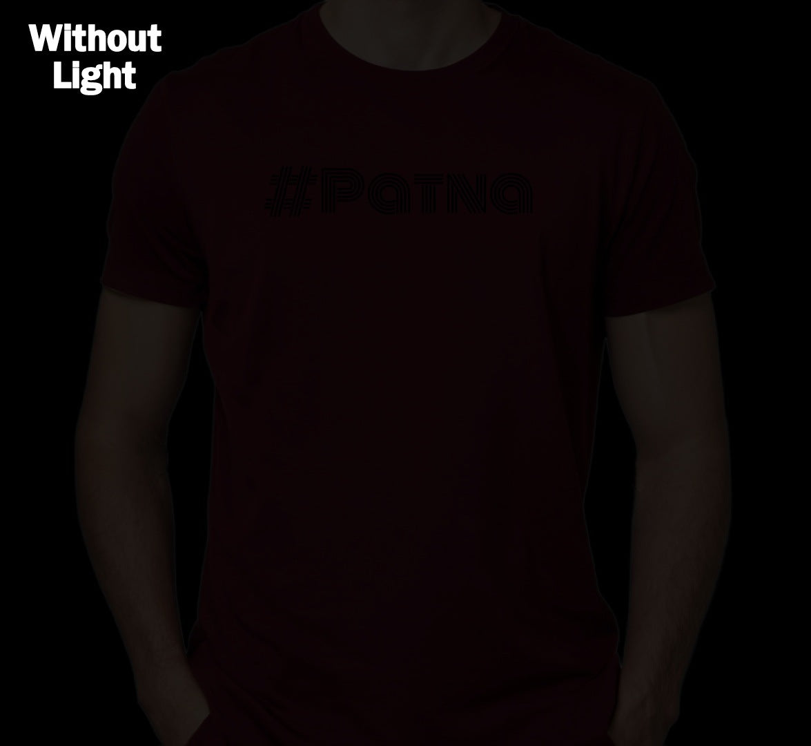 Auraska Maroon HD Reflective #PATNA Printed T-Shirt