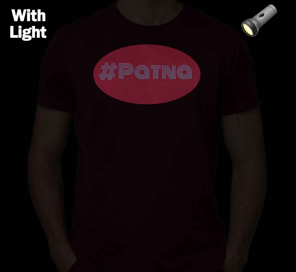 Auraska Maroon HD Reflective #PATNA Printed T-Shirt