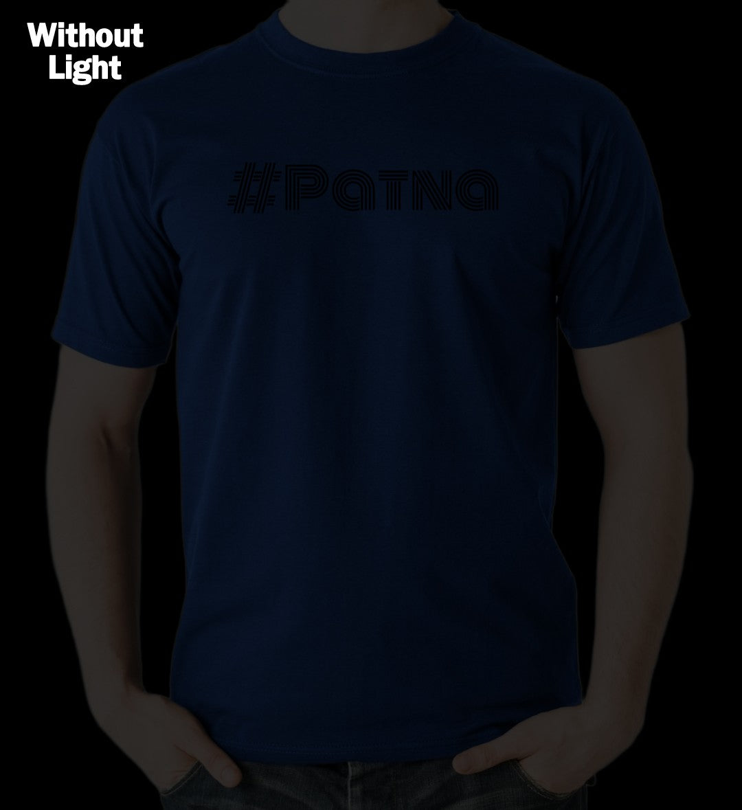 Auraska Royal Blue HD Reflective #PATNA Printed T-Shirt