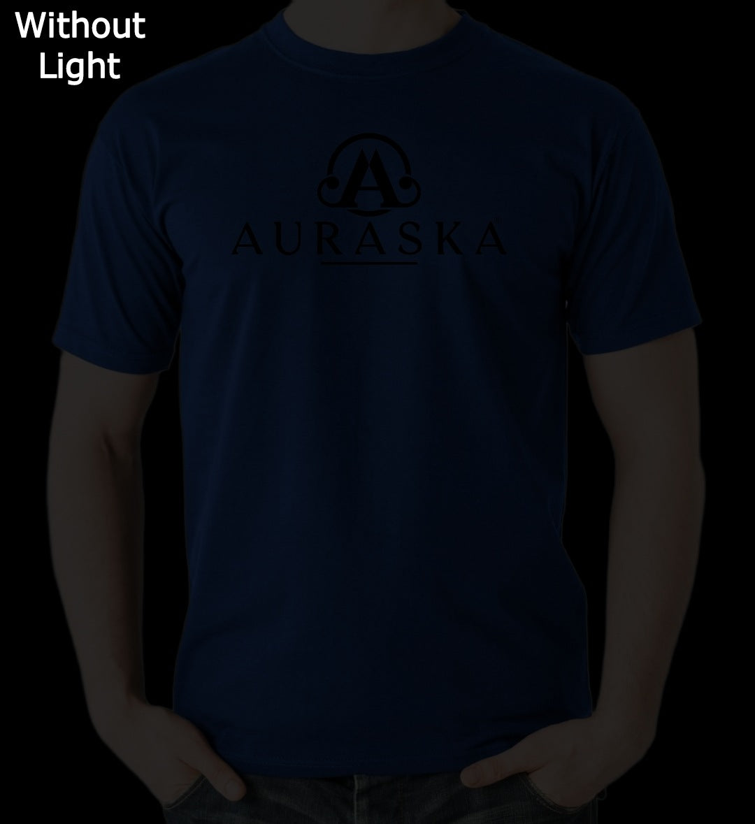 Auraska Royal Blue HD Reflective Brand Logo Printed T-Shirt