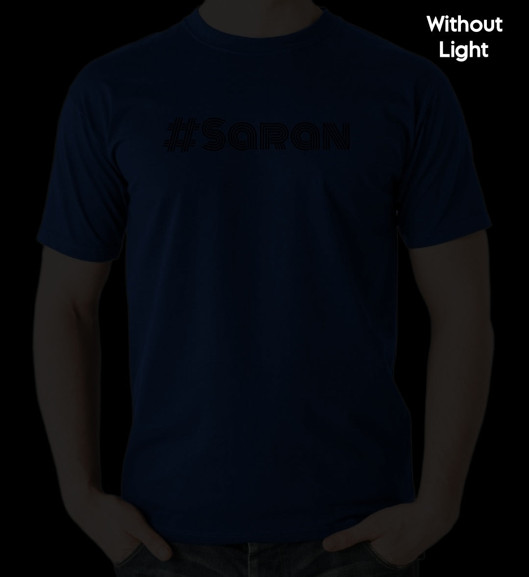 Auraska Royal Blue HD Reflective #SARAN Printed T-Shirt