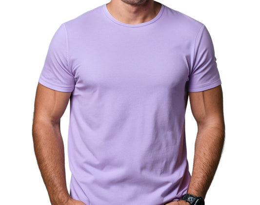 Auraska Pure Cotton Lavender Casual T-Shirt