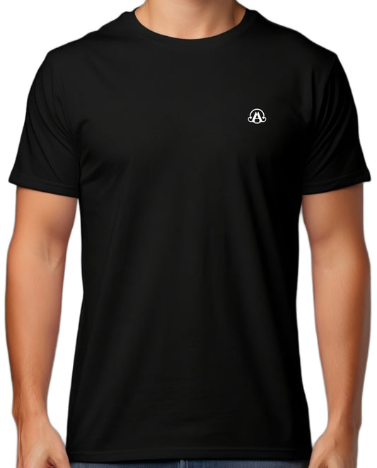 Auraska Men Premium Relaxed Fit Black Cotton T-Shirt