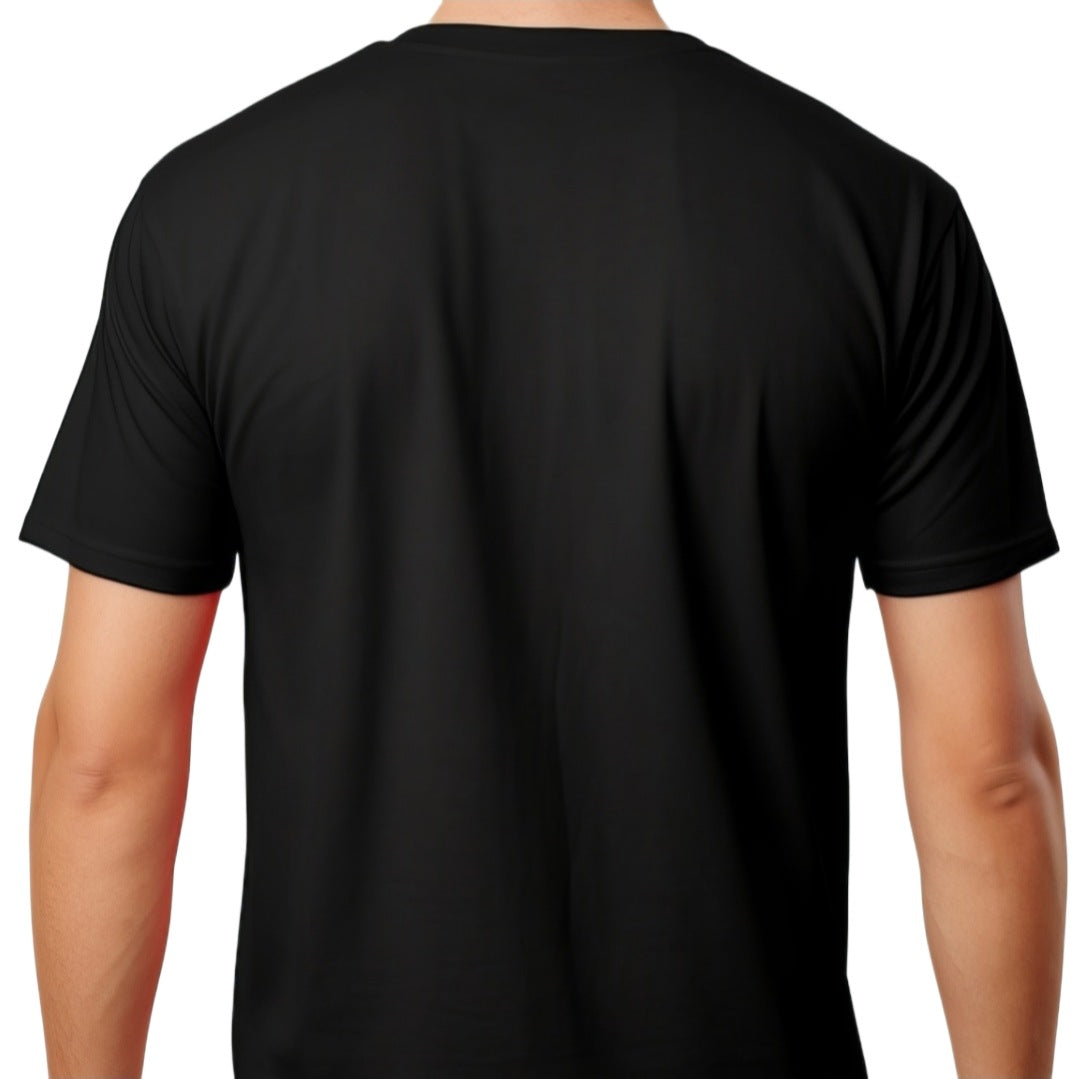 Auraska Black Solid T-Shirt