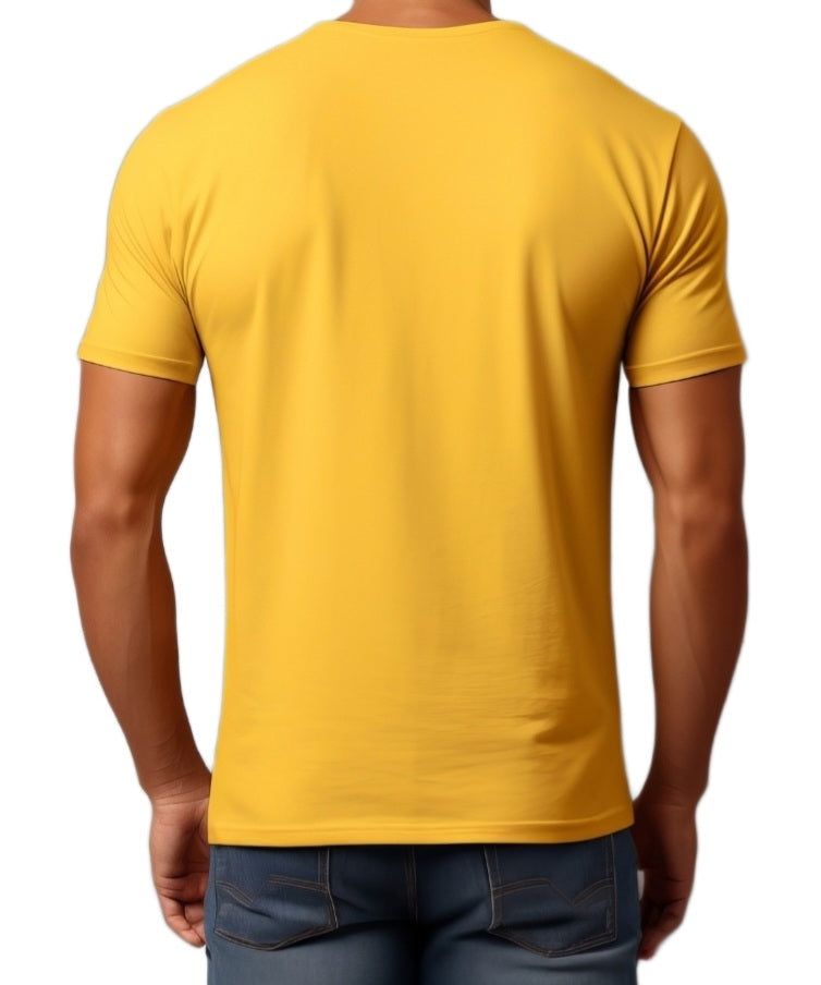 Auraska Pure Cotton Yellow Casual T-Shirt